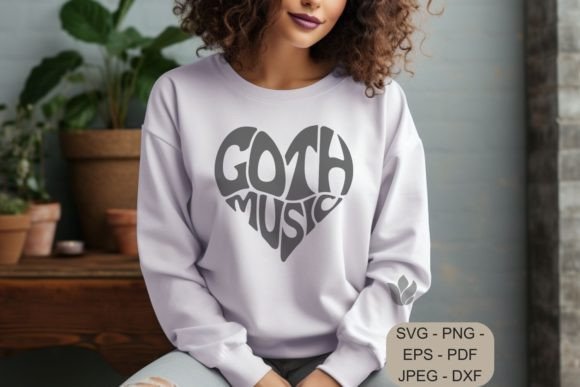 Dark Romance in Graphics: Goth Music Heart SVG for Crafts
