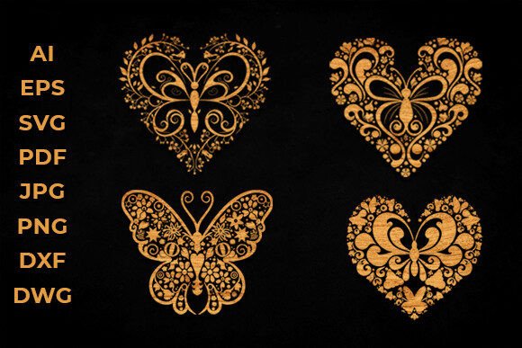Floral Heart Butterfly SVG Bundle: A Versatile Graphics and Crafts Asset