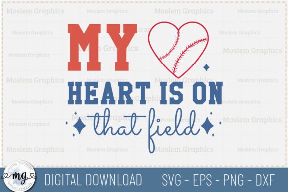 My Heart is on That Field - Retro SVG for Creative Graphics