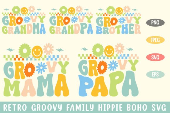 Retro Groovy Grandma Hippie Boho SVG for Crafts