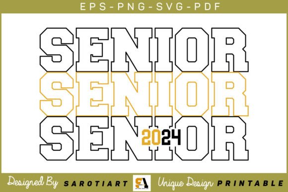 Senior Graduation 2024 T-shirt SVG PNG for Graphics and Crafts
